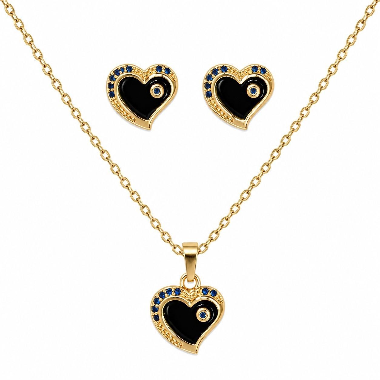 SET DE ENCHAPE PARA DAMA CADENA, DIJE Y TOPOS ESFERA PAVÉ CON PERLA COLGANTE (Copia)