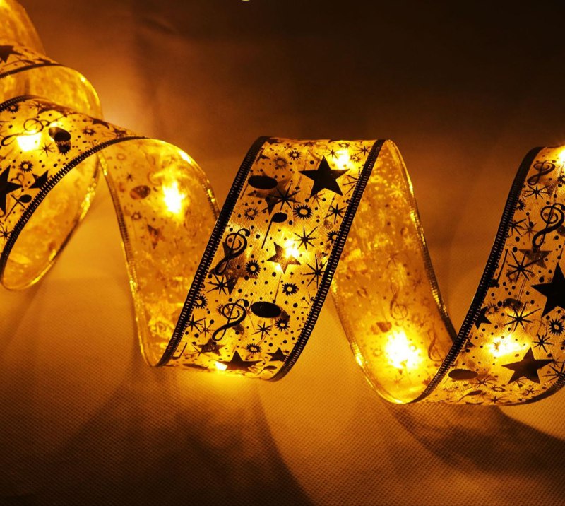 LUCES DECORATIVAS NAVIDEÑAS CINTA CON LUZ LED BRILLANTE DECORACION PARA ARBOL DE NAVIDAD, INTERIOR O EXTERIOR COLOR DORADO DE BATERIAS, 5 METROS