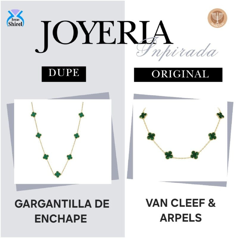 GARGANTILLA DE ENCHAPE PARA DAMA CON DISEÑO DE FLOR 2.1CM (DUPE DE VAN CLEEF)