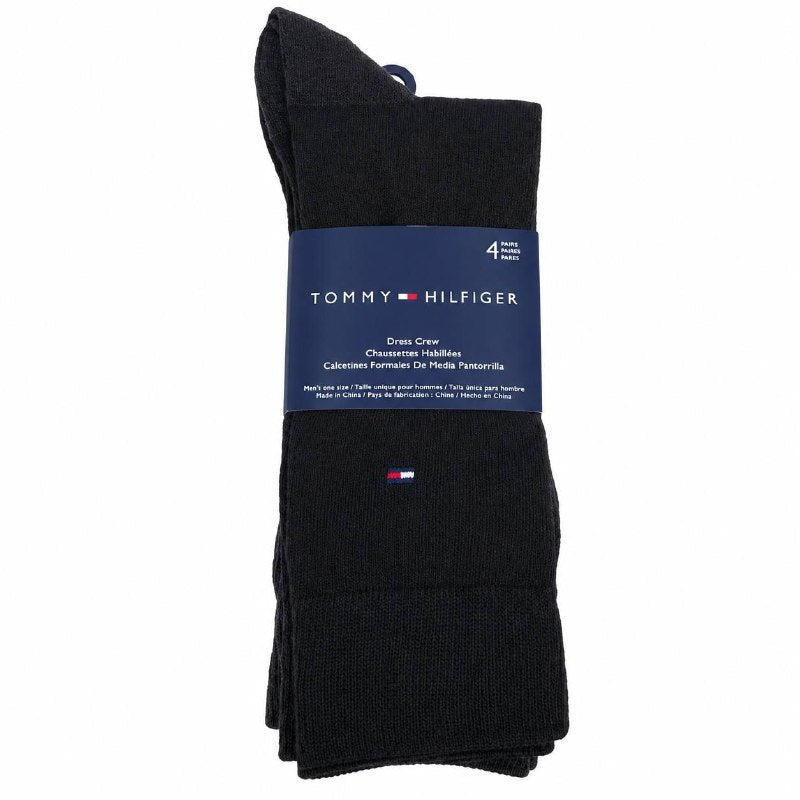 CALCETA FORMAL MEDIA PANTORRILLA TOMMY HILFIGER ORIGINAL PARA HOMBRE 4 PARES TALLA ÚNICA