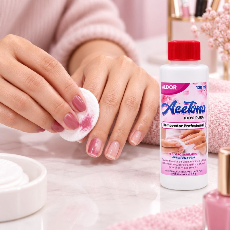 REMOVEDOR PROFESIONAL DE ACETONA 100% PURA ALDOR 120ML