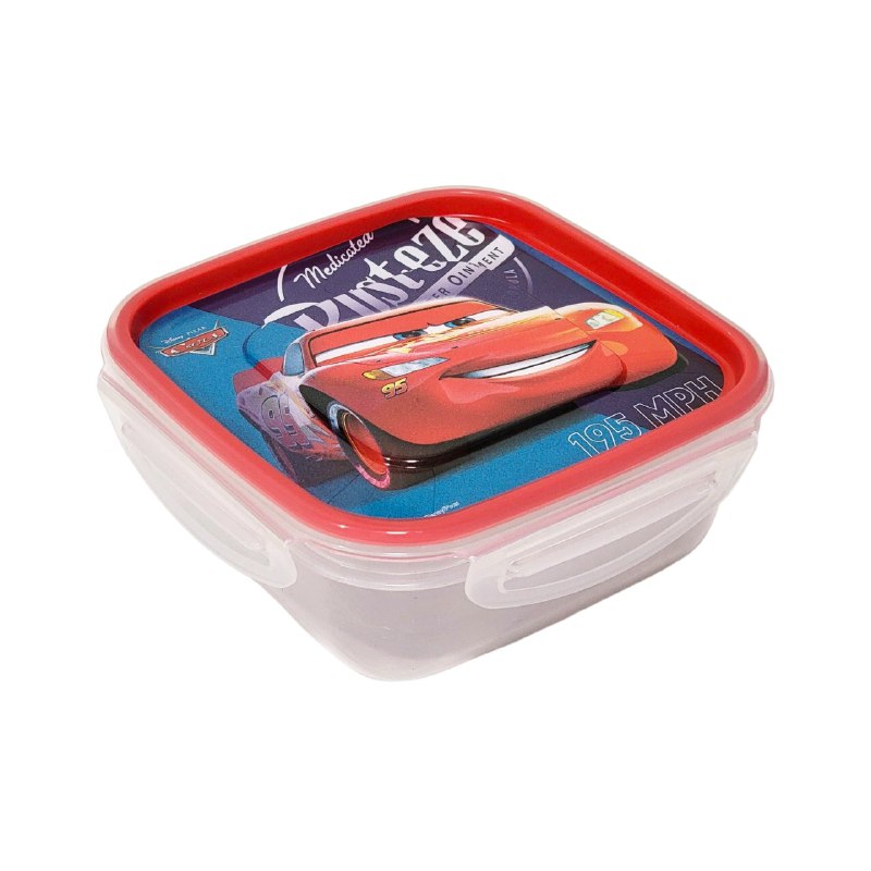 RECIPIENTE PANA PARA ALIMENTOS PARA NIÑOS CON DISEÑO DE CARS KENDY 7X16X16CM