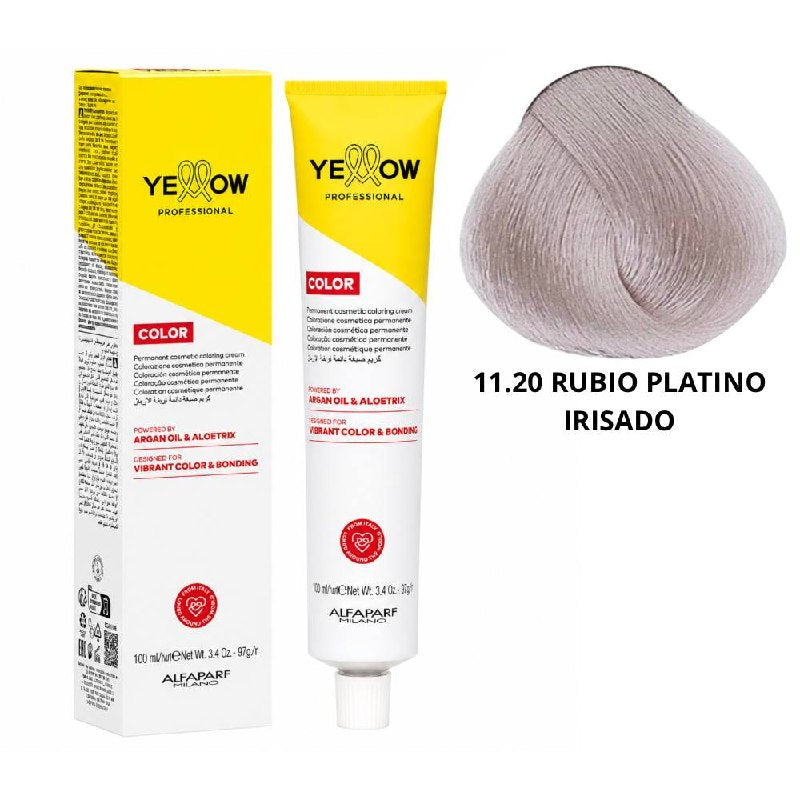 TINTE PERMANENTE PARA EL CABELLO CON ACEITE DE ARGAN Y ALOETRIX TONO 11.20 RUBIO PLATINO IRISADO ALFAPARF 100ML