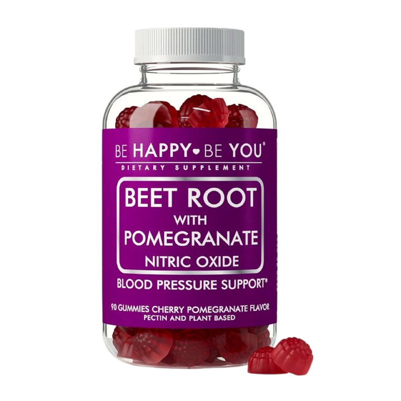 VITAMINAS EN GOMITAS DE REMOLACHA CON GRANADA PARA AYUDAR LA PRESION ARTERIAL BE HAPPY 90UND