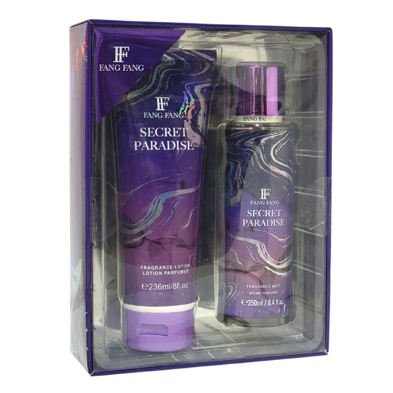 SET FANG FANG FANG SECRET PARADISE SPLASH 250ML, BODY LOTION 236ML (M)