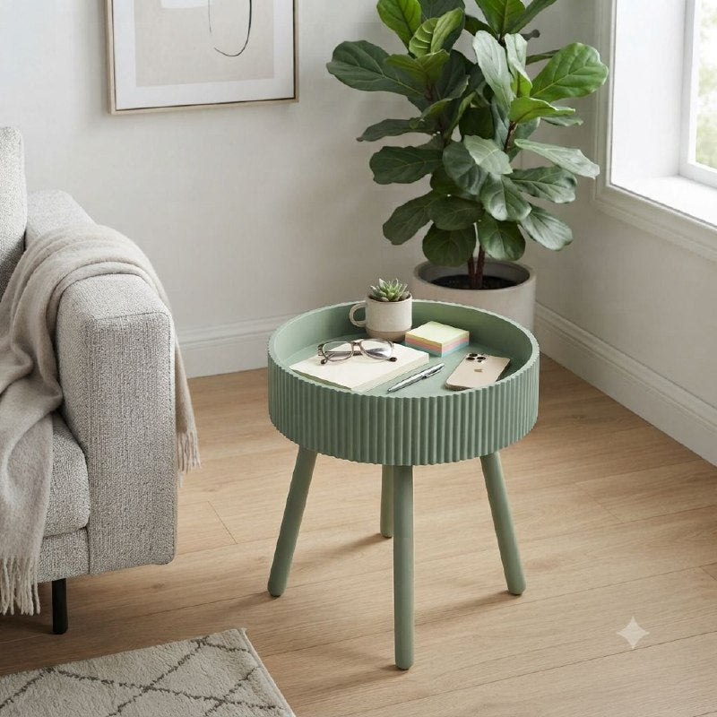 MESA AUXILIAR MULTIFUNCIONAL CON ESPACIO DE ALMACENAMIENTO Y TAPA REMOVIBLE 48.2 x 39.4 CM