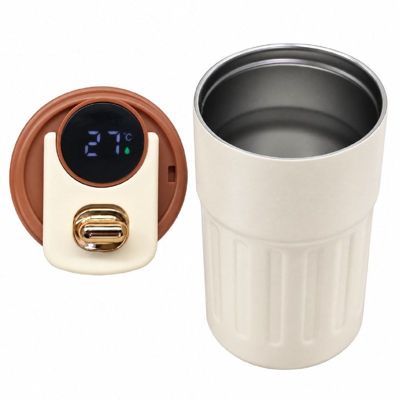 VASO TERMICO DE ACERO INOXIDABLE CON PANTALLA DIGITAL DE TEMPERATURA 16CM