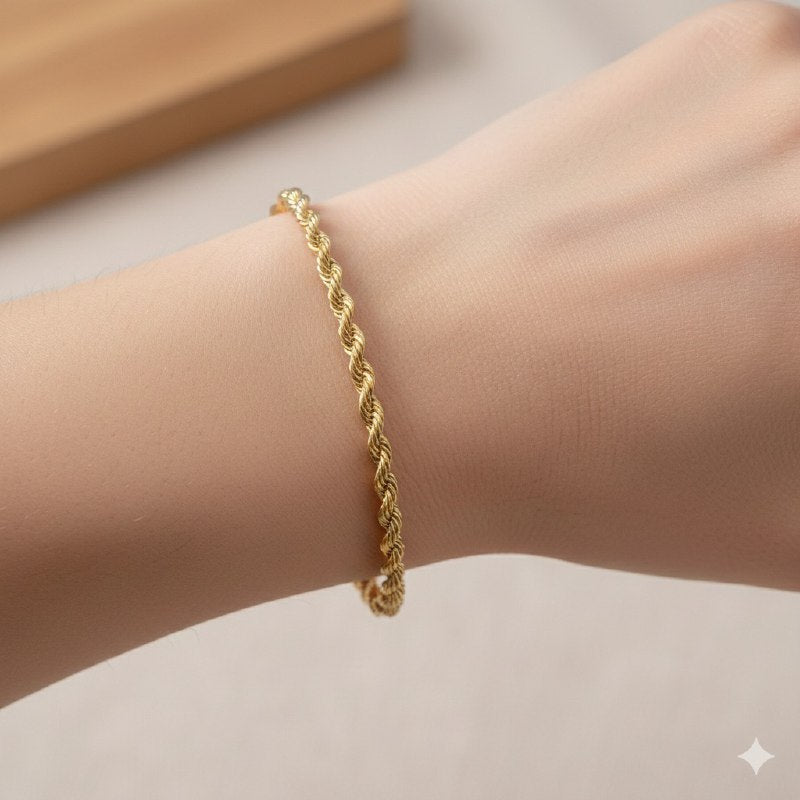 PULSERA DE ORO 10K DE CORDON 20CM 3.2G