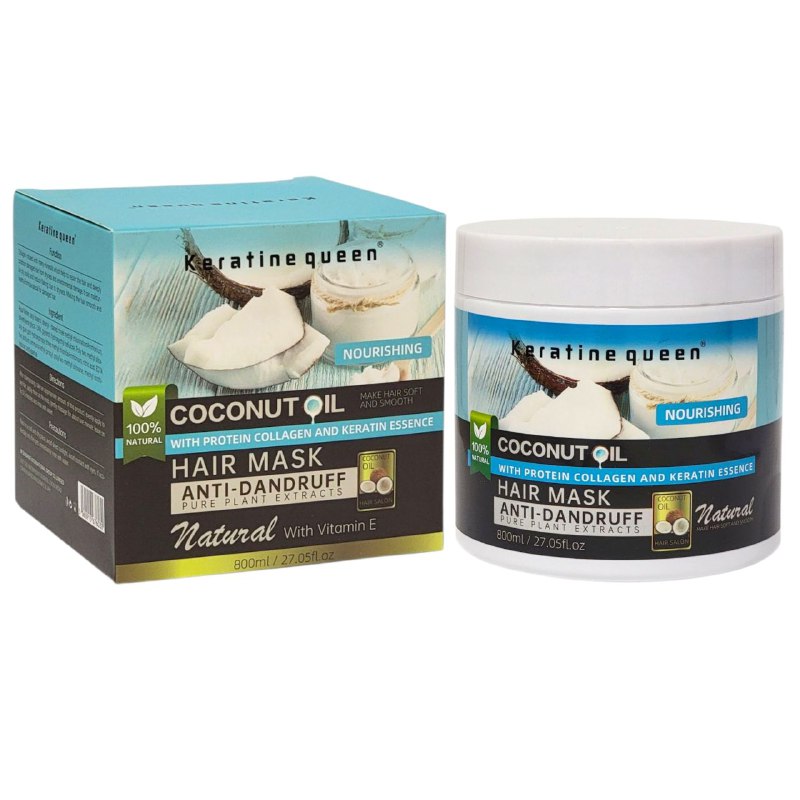 MASCARILLA CON ACEITE DE COCO PROTEINA COLAGENO Y QUERATINA KERATINE QUEEN 800ML