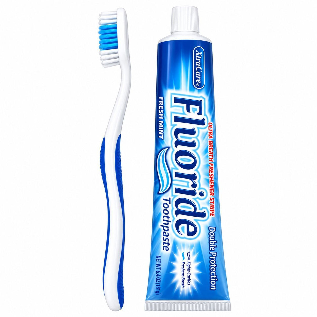 CREMA DENTAL CON FLÚOR FRESH MINT Y CEPILLO DENTAL XTRACARE 181G
