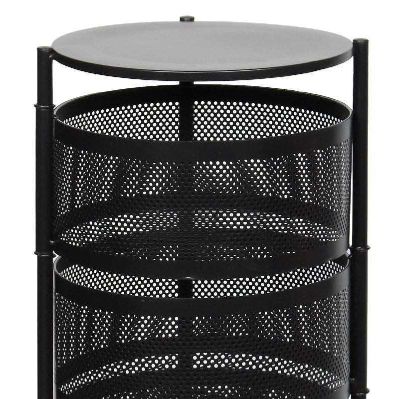 ESTANTE ORGANIZADOR MULTIUSOS GIRATORIO DE 4 NIVELES DE ACERO INOXIDABLE NEGRO 75X34CM