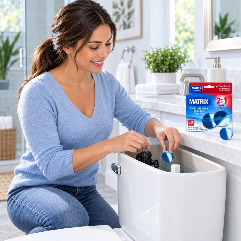 PASTILLAS LIMPIADORAS Y BLANQUEADORAS PARA INODORO BAÑO MATRIX 100GX2UND