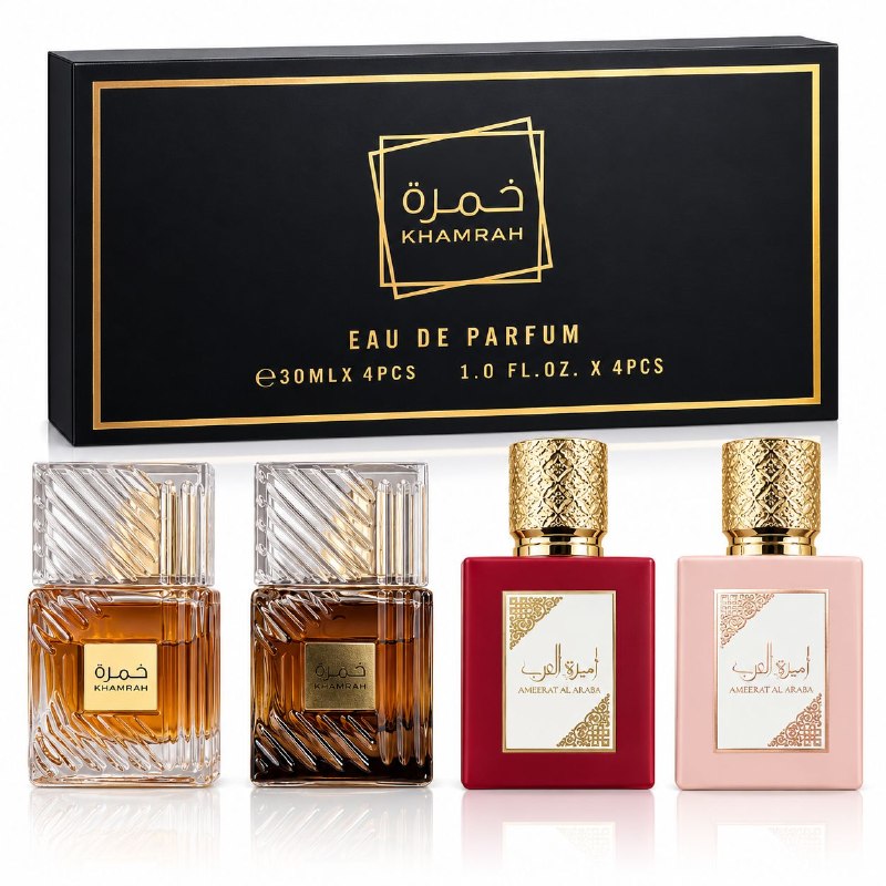 SET MINI KHAMRAH EDP 30MLX4 (U) (AROMA SIMILAR LATTAFA KHAMRAH Y AMEERAT)