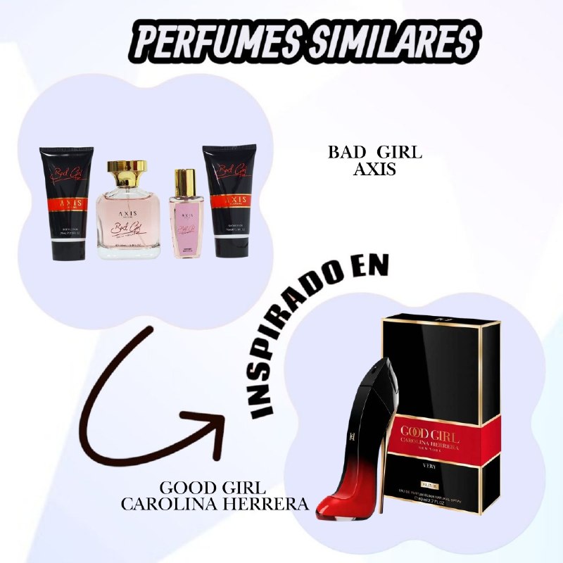 SET BAD GIRL AXIS PARFUMS EDP 100ML, BODT LOTION 75ML, SPLASH 50ML, SHOWER GEL 75ML (M) (AROMA SIMILAR CAROLINA HERRERA GOOD GIRL VERY)
