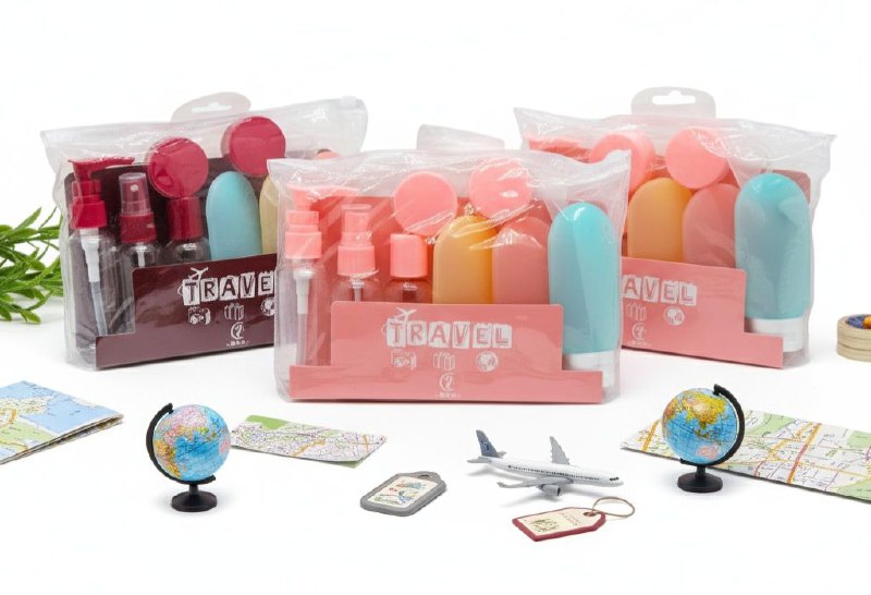 SET PARA VIAJAR VACIAS, EFICIENCIA DE ALMACENAMIENTO COMODO DE 7 PIEZAS, PARA LIQUIDOS Y CREMAS PARA VIAJES TRAVEL