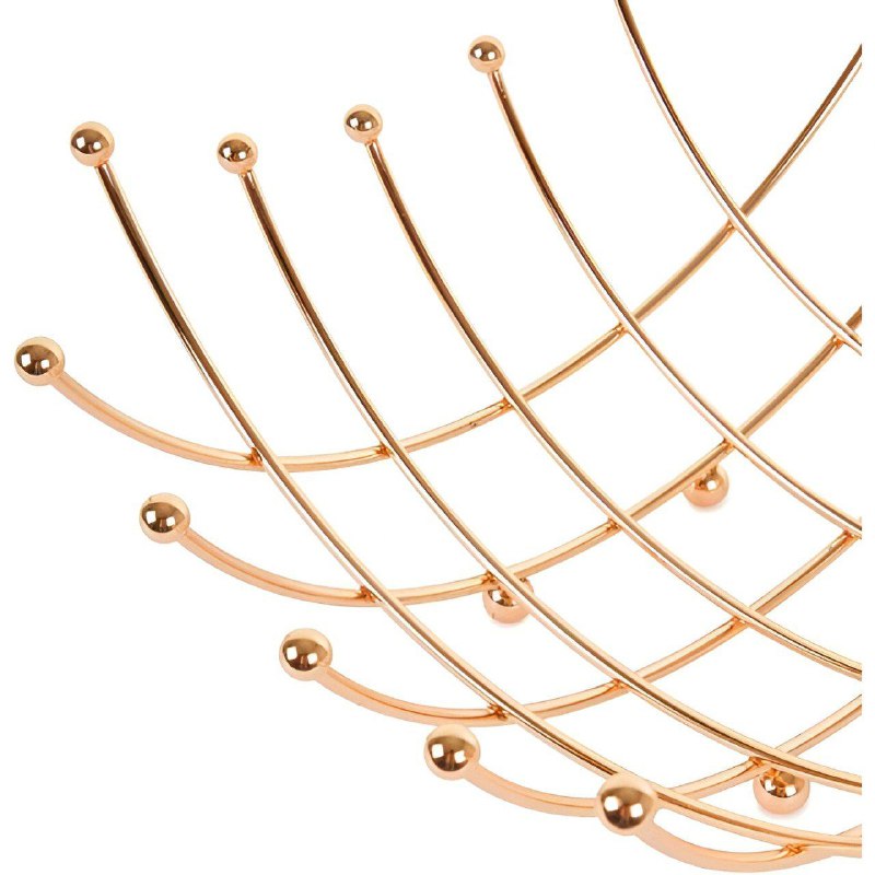 ESTANTE FRUTERO ORGANIZADOR RECTANGULAR DE METAL DORADO
