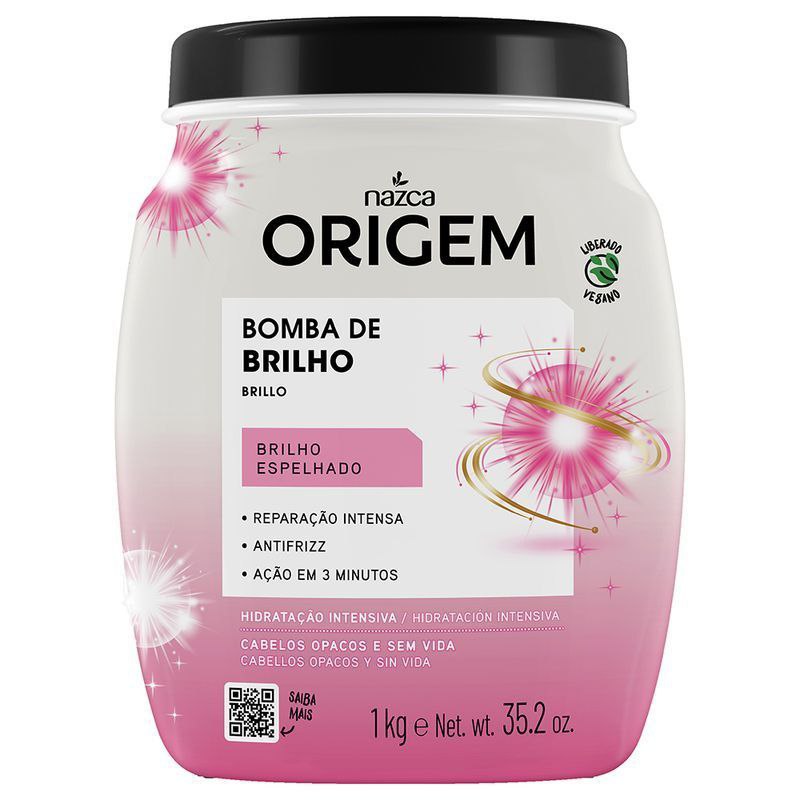 MASCARILLA PARA EL CABELLO DE REPARACION INTENSA ANTIFRIZZ Y DA BRILLO NAZCA ORIGEM 1KG