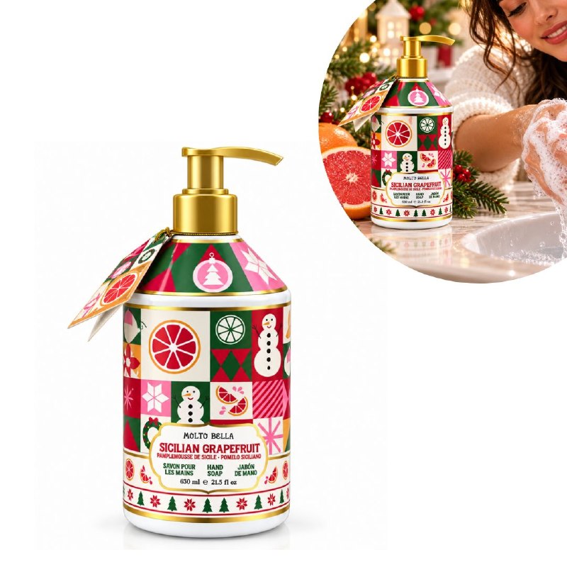 JABON LIQUIDO PARA MANOS SUAVE CON AROMA A POMELO SICILIANO MOLTO BELLA 630ML