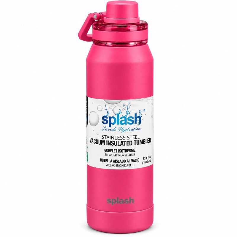 BOTE TERMICO DE ACERO INOXIDABLE CON ASA SPLASH 1000ML
