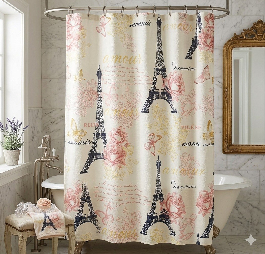 CORTINA PARA BAÑO PLATEADO SIERRA HOUSE 182X182CM
