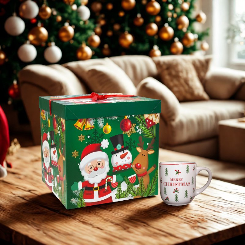 CAJA DE REGALO NAVIDEÑA EXTRA GRANDE 30X30CM