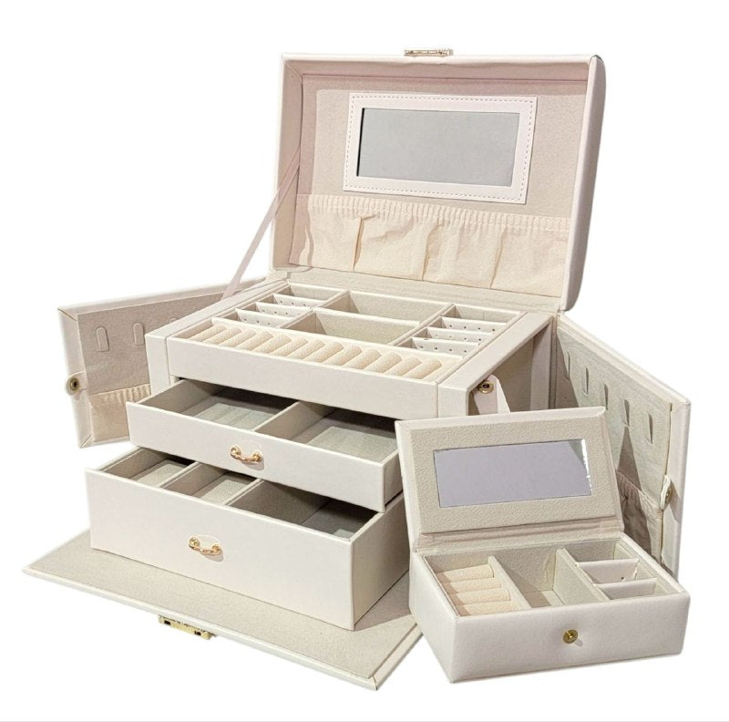 ORGANIZADOR JOYERO ELEGANTE, MAXIMINA EL ESPACIO Y MANTIENE TUS JOYAS ORDENADAS COLOR BLANCO 22CMX12CM