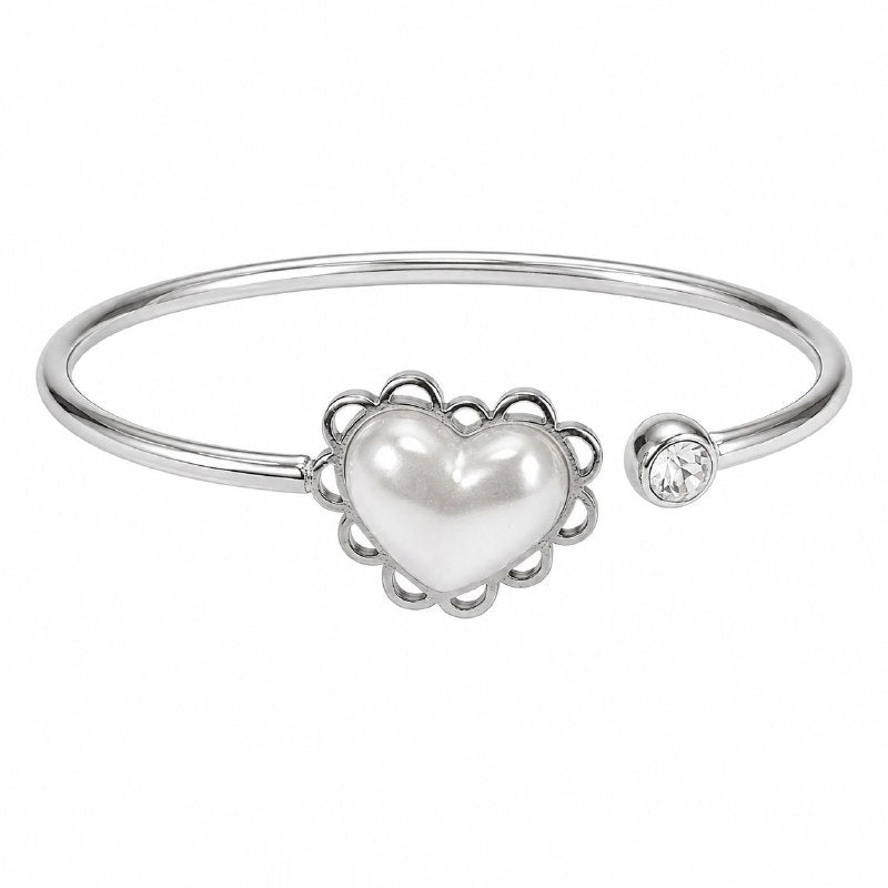 PULSERA DE ENCHAPE PARA DAMA CON DISEÑO DE CORAZON 7CM
