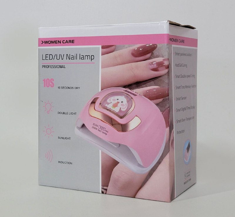 LAMPARA PARA UÑAS UV LED PARA SECADO RAPIDO DE UÑAS PANTALLA DIGITAL 288W WOMEN CARE SUN Y-01