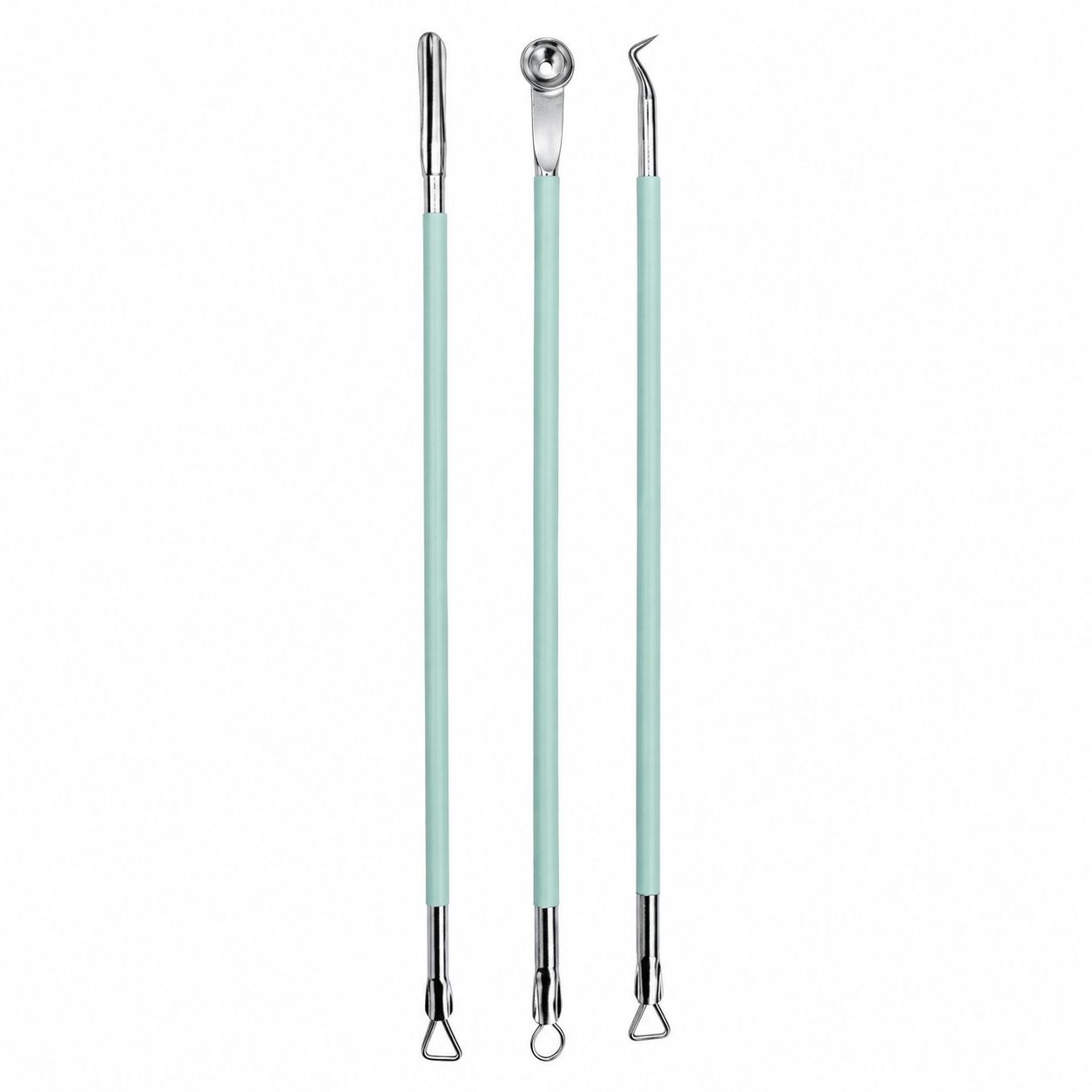 SET DE 3 HERRAMIENTA PARA EXTRAER PUNTOS NEGROS, ACNÉ Y ESPINILLAS DISPONIBLES 2 COLORES NEVADA 12CM