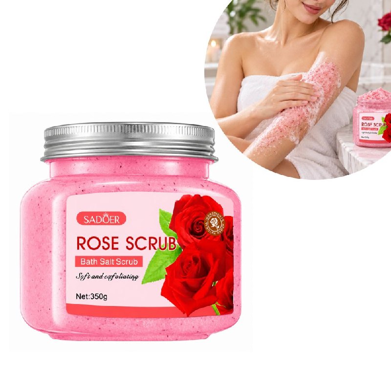EXFOLIANTE CORPORAL DE SALES MARINAS RENOVADORAS Y SUAVIZANTES CON AROMA A ROSAS SADOER 350G