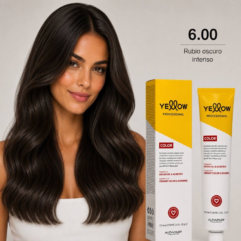 TINTE PERMANENTE PARA EL CABELLO CON ACEITE DE ARGAN Y ALOETRIX TONO 6.00 RUBIO OSCURO INTENSO ALFAPARF 100ML