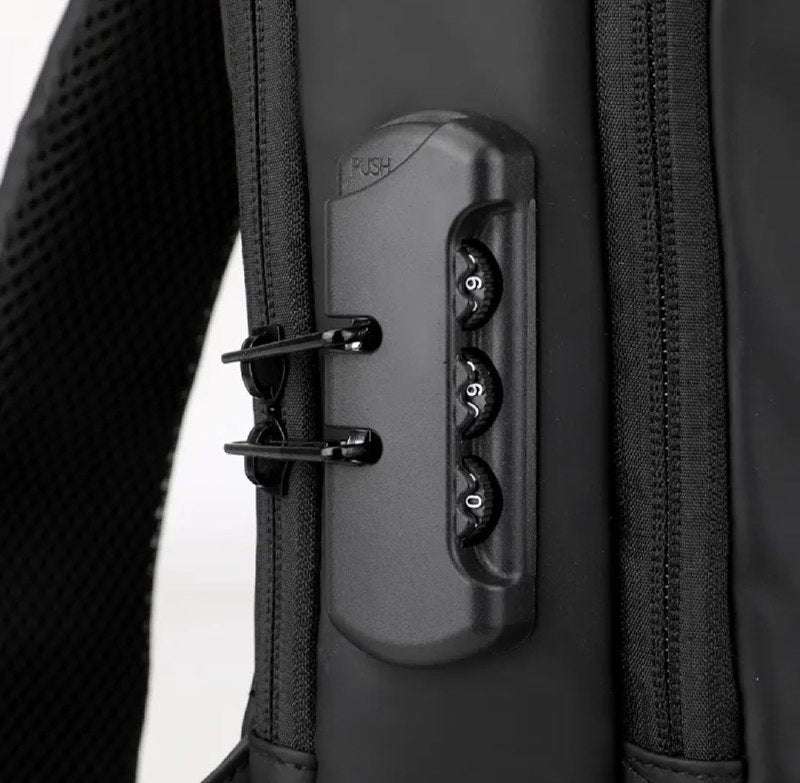 MOCHILA CRUZADA IMPERMEABLE PARA HOMBRES CON PUERTO USB