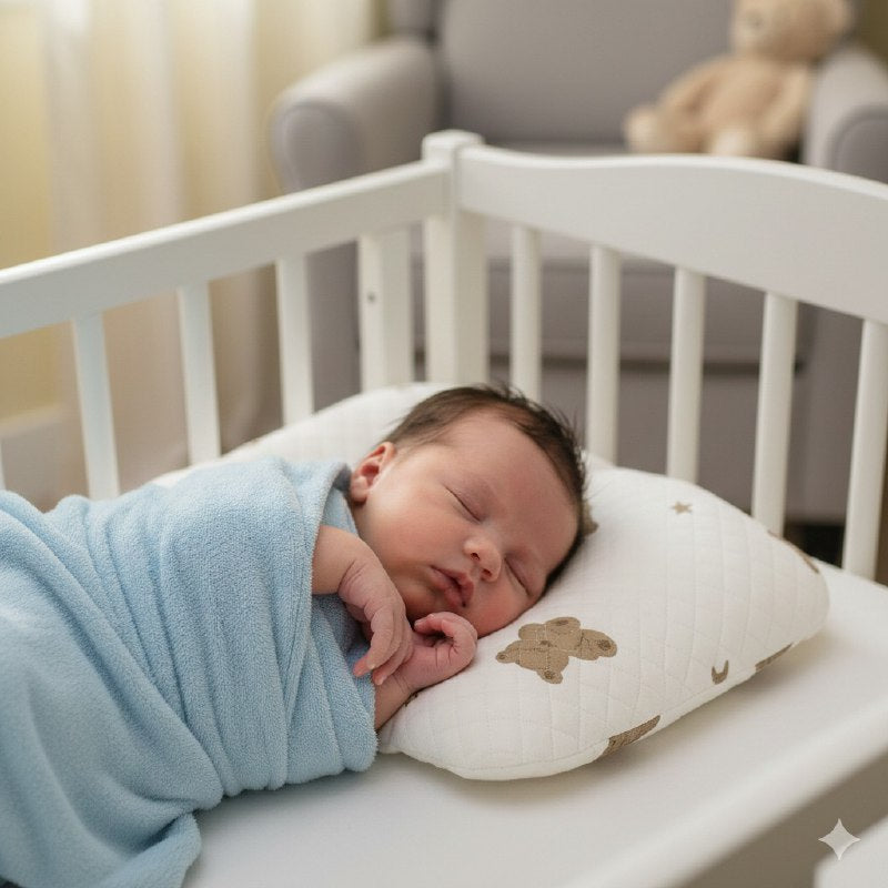 MINI COJIN ALMOHADA ERGONOMICA ANTICABEZA PLANA PARA BEBES 23X26CM