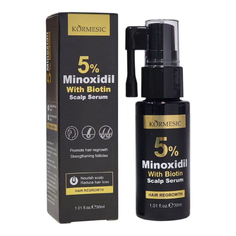 SUERO PARA EL CABELLO CON MINOXIDIL 5% PARA EL CRECIMIENTO DEL CABELLO KORMESIC 30ML