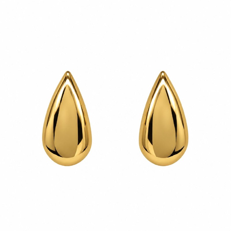 ARITOS DE ENCHAPE PARA DAMA CON DISEÑO DE GOTA DORADA 3.3CM