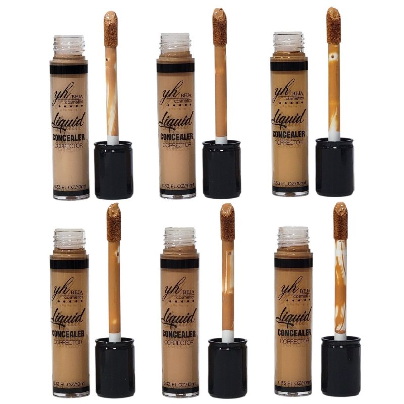 CORRECTOR LÍQUIDO ALTA COBERTURA Y ACABADO MATE CUBRE OJERAS, MANCHAS E IMPERFECCIONES 6 TONOS YH BEJA COSMETICS  10ML