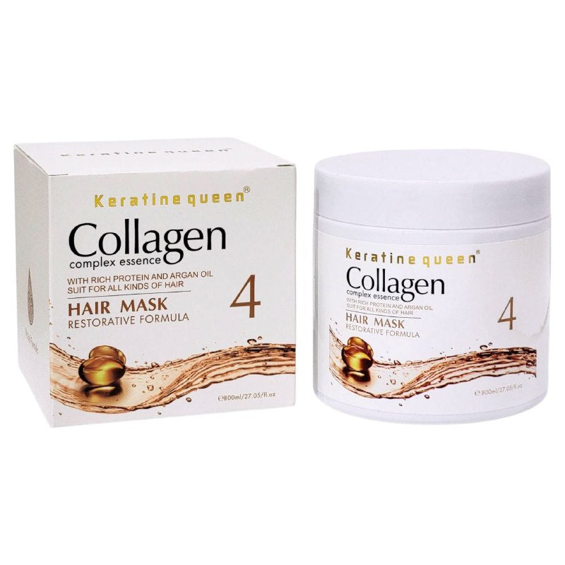 MASCARILLA PARA EL CABELLO DE PROTEINAS ACEITE DE ARGAN Y COLAGENO HIDRATANTE KERATINE QUEEN 800ML