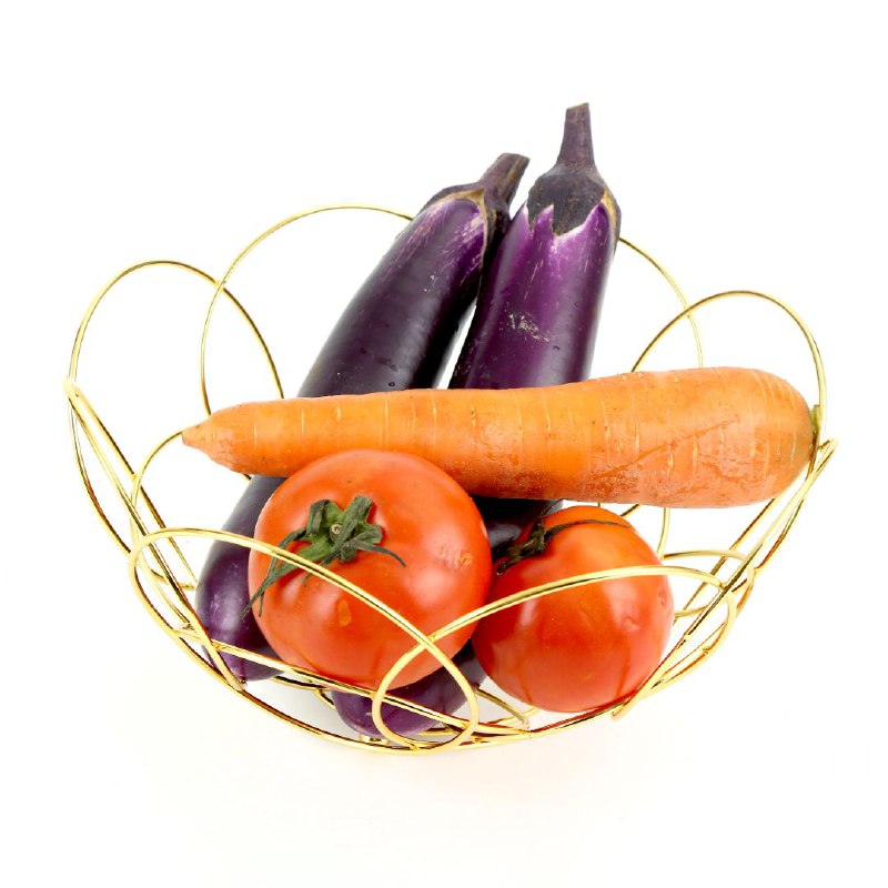 ESTANTE FRUTERO ORGANIZADOR DE ALAMBRE DE METAL REDONDAS GRANDES, PARA PAN, FRUTAS O VERDURAS COLOR DORADO