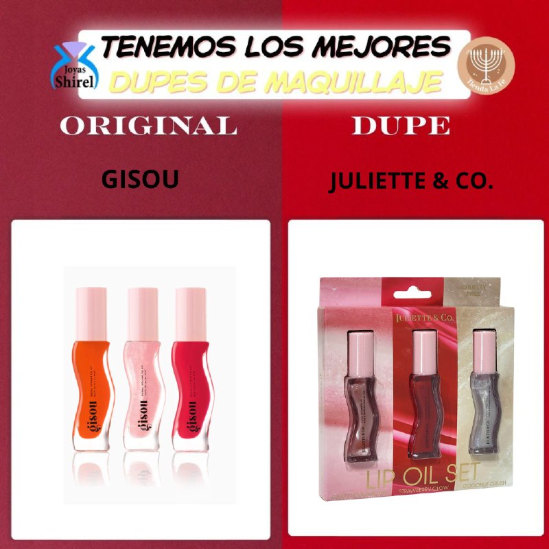 SET DE ACEITE LABIAL INFUNDIDO CON MIEL SUAVIZA E HIDRATA TODO EL DIA 3PCS JULIETTE & CO 8MLX3 (DUPE DE GISOU)