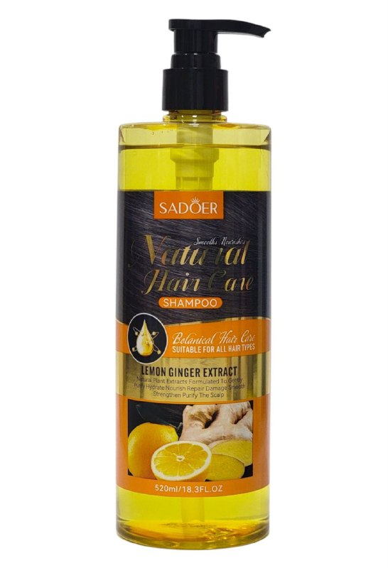 SHAMPOO PARA EL CABELLO CON EXTRACTO NATURAL DE LIMON Y JENGIBRE QUE LIMPIA SUAVEMENTE EL CUERO CABELLUDO, CONTROLA EL EXCESO DE ACEITE Y REDUCE LA CASPA Y ALIVIA LA PICAZON, DEJANDOLO SUAVE, ESPONJOSO Y CON VOLUMEN 520ML