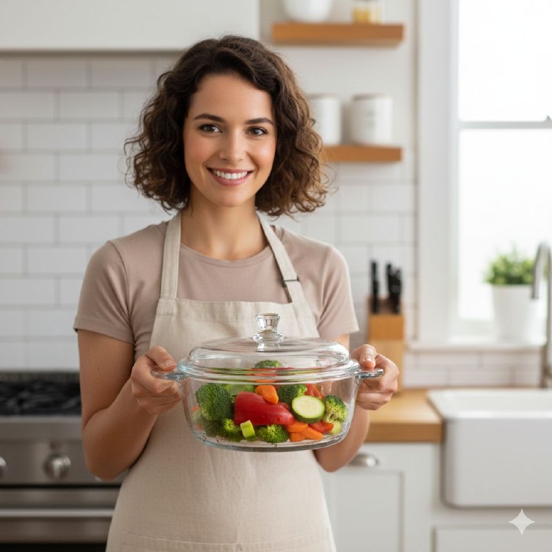 OLLA DE COCINA DE VIDRIO RESISTENTE AL CALOR Y FACIL DE USAR Y LIMPIAR DELI GLASS 1L