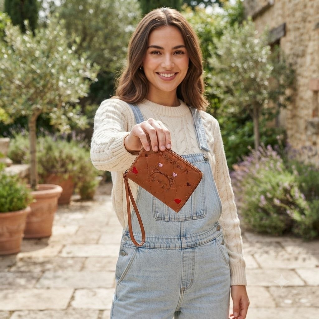 MONEDERO ACOLCHADO ESTILO UN TOQUE DE DULZURA INTERIOR ES SUMAMENTE FUNCIONAL 12X15CM