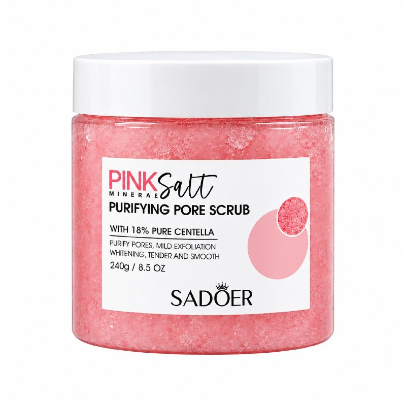 EXFOLIANTE FACIAL Y CORPORAL PURIFICADOR DE POROS DE SAL ROSA DEL HIMALAYA SADOER 240G