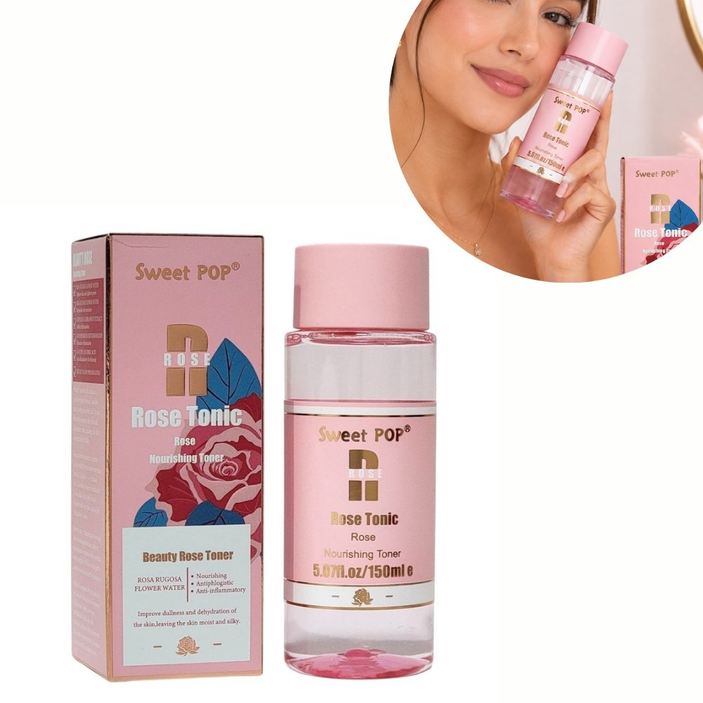 TONICO FACIAL DE ROSAS NUTRITIVO, AGUA DE FLORES DE ROSA, MEJORA LA OPACIDAD Y DESHIDRATACION DE LA PIEL SWEET POP ROSE TONIC 150ML