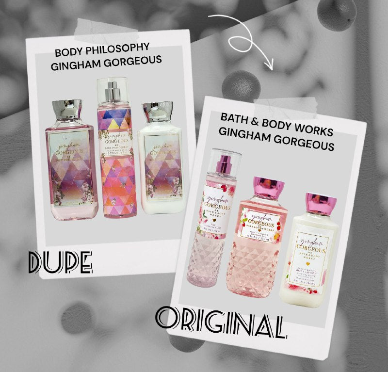 SET BODY PHILOSOPHY GINGHAM GORGEOUS SPLASH 250ML, CREMA CORPORAL 236ML, GEL DE DUCHA 295ML (M) DUPE BATH AND BODY GINGHAM GORGEOUS