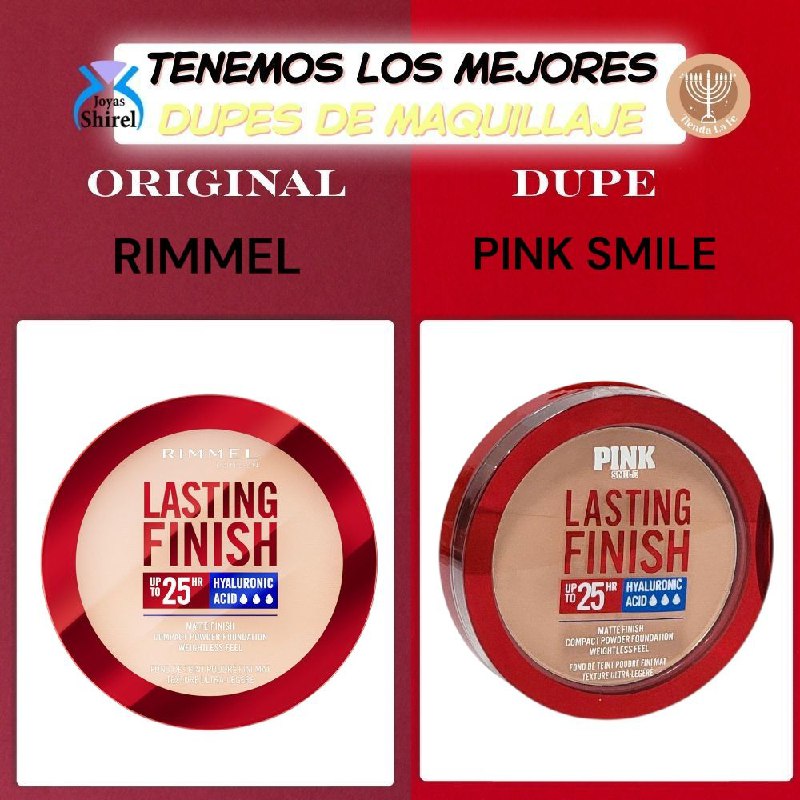 BASE DE MAQUILLAJE EN POLVO MATTE CON ACIDO HIALURONICO PINK SMILE 8G (DUPE DE RIMMEL)