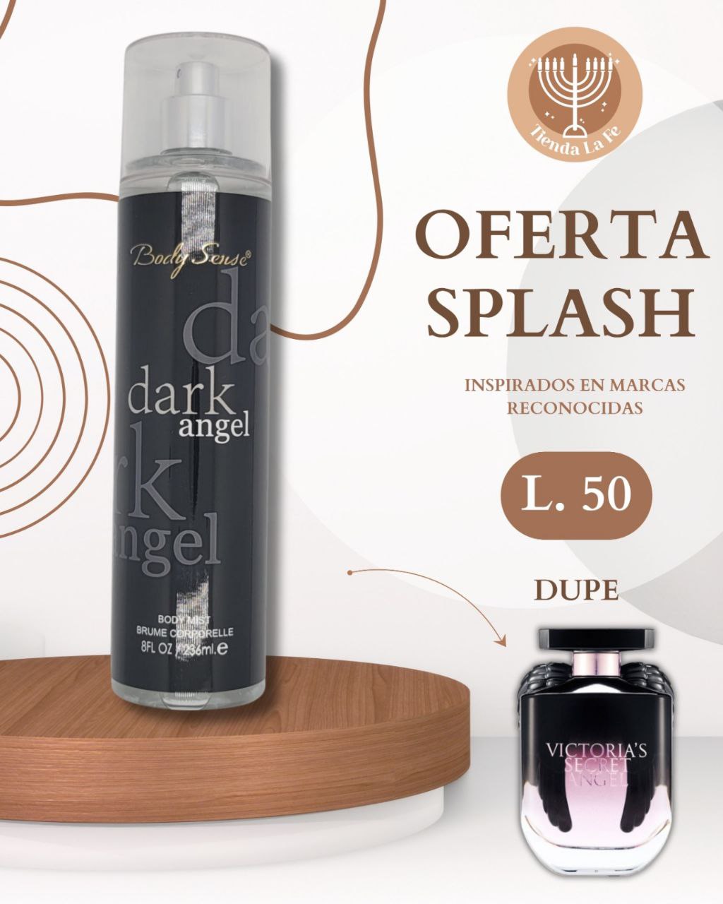 SPLASH BODY SENSE DARK ANGEL 236ML (M) (DUPE VICTORIAS SECRET DARK ANGEL)