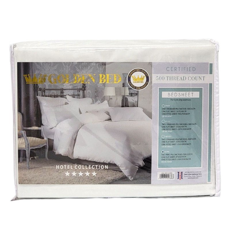 JUEGO DE SABANAS CAMERA KING GOLDEN BED 4 PCS