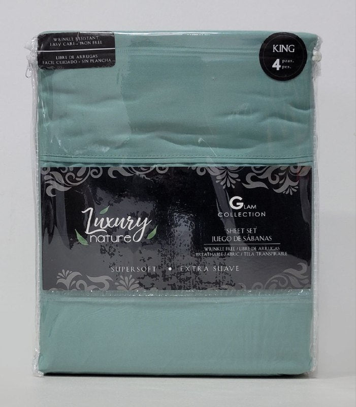 JUEGO DE SABANA CAMERA COMPLETO DE 4 PIEZAS KING LUXURY NATURE GLAM COLLECTION