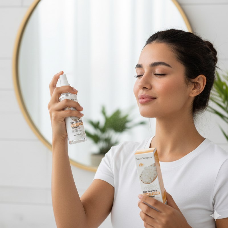 FIJADOR DE MAQUILLAJE HIDRATANTE DE PULPA CRUDA DE ARROZ MISS VANESSA 100ML (DUPE DE BIOAQUA)